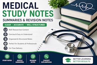 create medical study notes summaries and exam revision notes