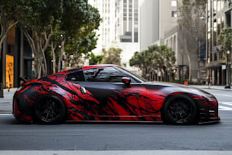 make wrap design of livery racing car, car wrap,
