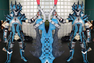 custom wearable 3d cosplay costume anime armor eva foam 3d printed design