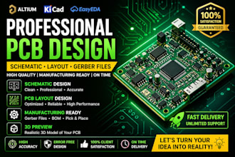 design pcb layout, schematic and gerber files for manufacturing