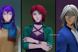 create game ready 3d anime character models for your indie game