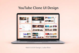 modern youtube clone app UI UX in figma