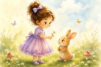 water color children story book illustration children story