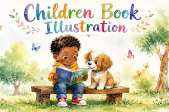 water color children story book illustration children story
