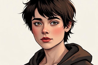 create a amazing vector cartoon portrait