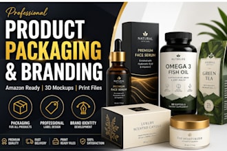 do packaging design, amazon product box, label design and professional branding