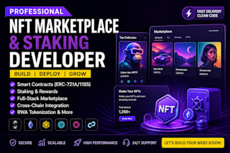 build utility nft platfrom with staking rewards and marketplace