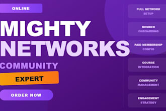 setup your mighty networks manage mighty networks online community course