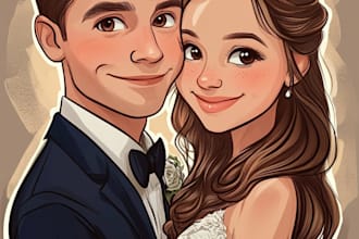 draw caricatures for couples, families, weddings