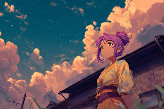 draw original character and anime background