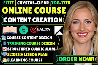 design structured course curriculum, elearning modules, and ppt course syllabus