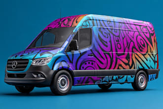 design a creative wrap for your van, car, bus, truck etc