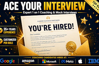 provide expert interview prep and mock interviews over zoom