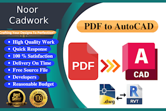 convert pdf, image or sketch drawing to autocad, cad, dwg