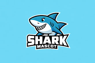 do shark mascot logo design in 1 day