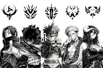 make a dark logo style for brand and tattoo