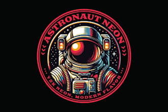 do modern space, astronaut, galaxy, alien, spaceship, logo design