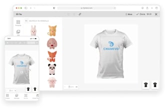 design and upload products with chamevo