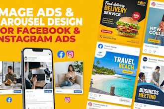 design carousel design, image ads for facebook and instagram ads
