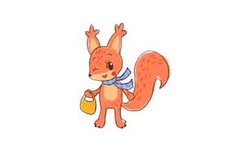 make looks nice squirrel logo for a kids travel toy package