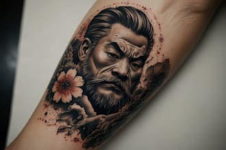making a japanese style tattoo design and art