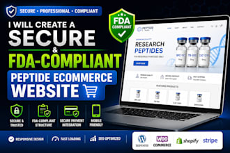 build  a secure research, fda compliant peptide ecommerce website