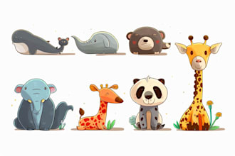 draw animals in cartoon style