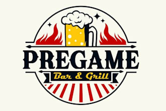 design professional bar game grill brand logo