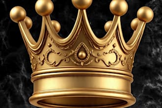 design luxury marble logo with gold crown