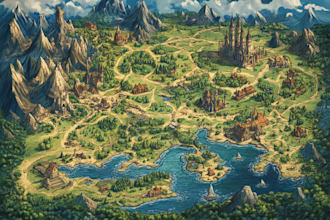 fantasy map illustration for map