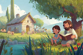do children picture book illustration, children book,