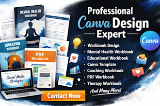 design canva workbook mental health workbook educational workbook canva template