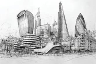 create urban sketches and architectural illustrations