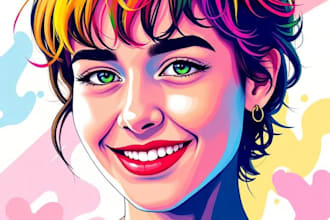drawing awesome cartoon vector portrait art