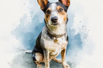 draw watercolor pet portrait