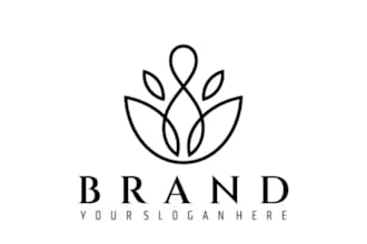 design simple line art logo vector for your brand