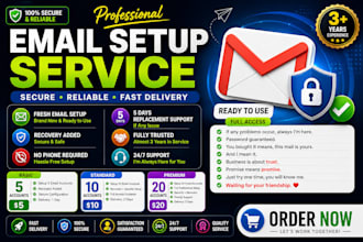 create and setup secure professional email accounts for your business