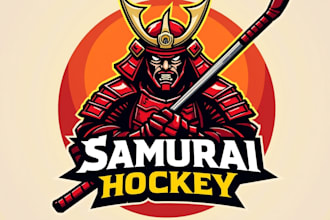create awesome samurai hockey logo in one day