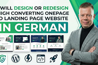 design or redesign high converting onepage io landing page website in german