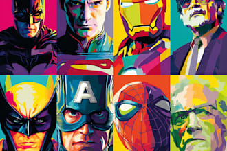 design an amazing superhero pop art