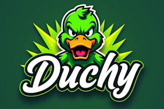 design eye catchy duck head logo with express delivery