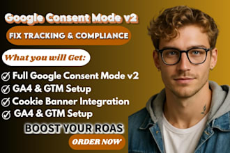 setup gogle consent mode v2, ga4 and GTM for google ads tracking