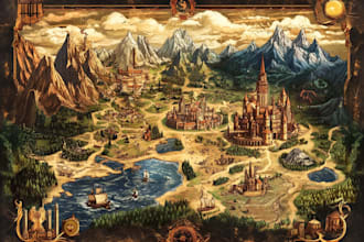 design printable 2d board game map, fantasy battlemap,