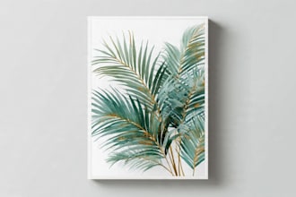 design abstract printable tropical palm leaf wall art