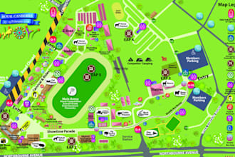 illustrate a custom vector map for festivals, events and travel guides