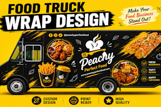 create a clean, professional box food truck, trailer, or van