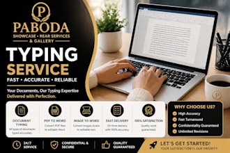 provide high quality data entry and typing services