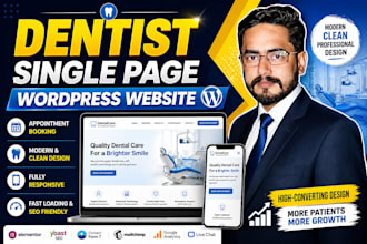 create a single page wordpress website for dentist