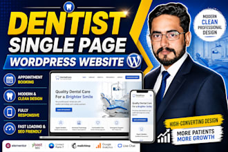 create a single page wordpress website for dentist