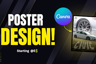 design custom car poster, ad , flyer using canva